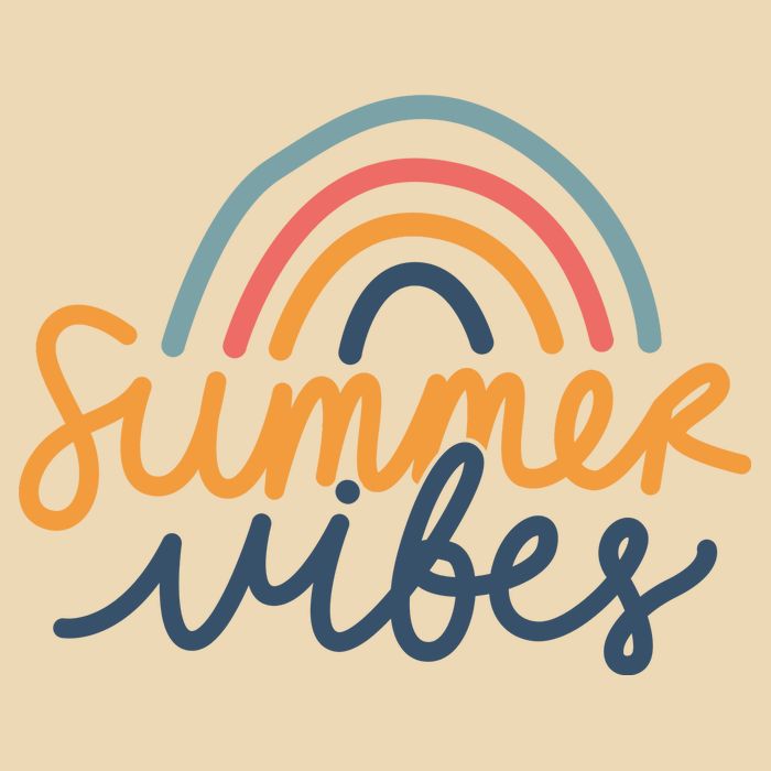 Summer Vibes Rainbow Cute Zip Tote Bag