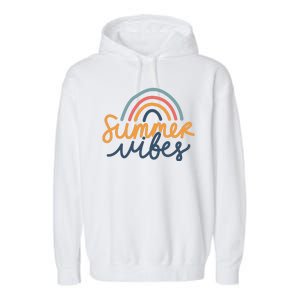 Summer Vibes Rainbow Cute Garment-Dyed Fleece Hoodie