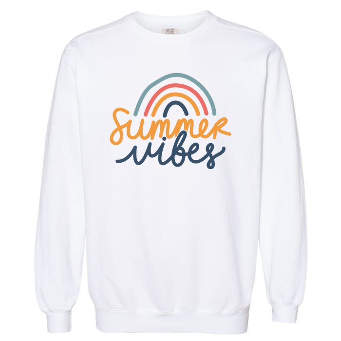 Summer Vibes Rainbow Cute Garment-Dyed Sweatshirt