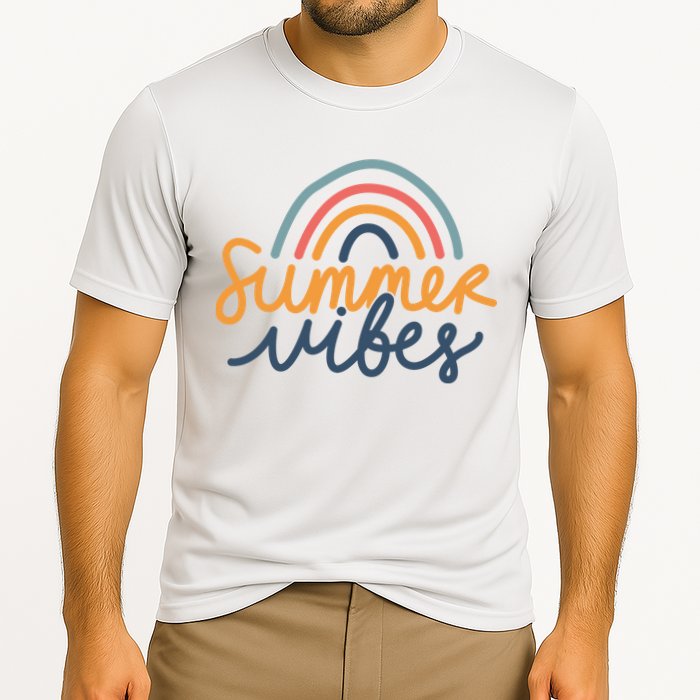 Summer Vibes Rainbow Cute Cooling Performance Crew T-Shirt