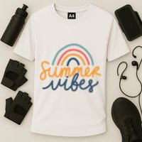 Summer Vibes Rainbow Cute Cooling Performance Crew T-Shirt