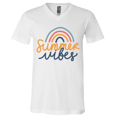 Summer Vibes Rainbow Cute V-Neck T-Shirt