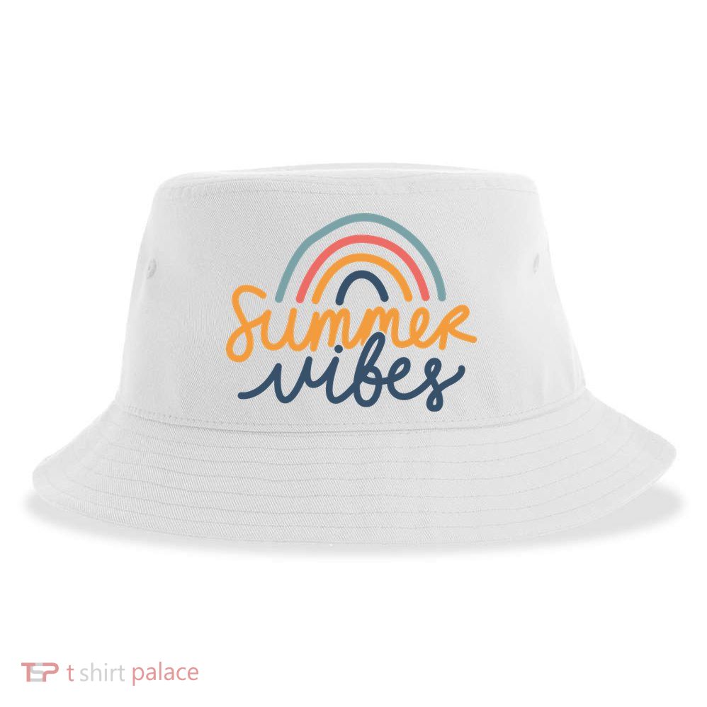 Summer Vibes Rainbow Cute Sustainable Bucket Hat