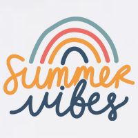 Summer Vibes Rainbow Cute Button