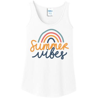 Summer Vibes Rainbow Cute Ladies Essential Tank