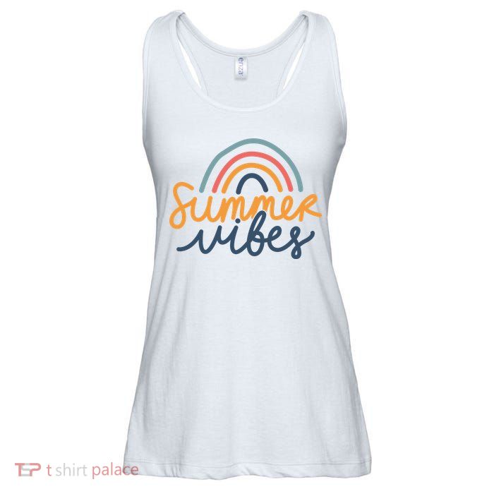 Summer Vibes Rainbow Cute Ladies Essential Flowy Tank