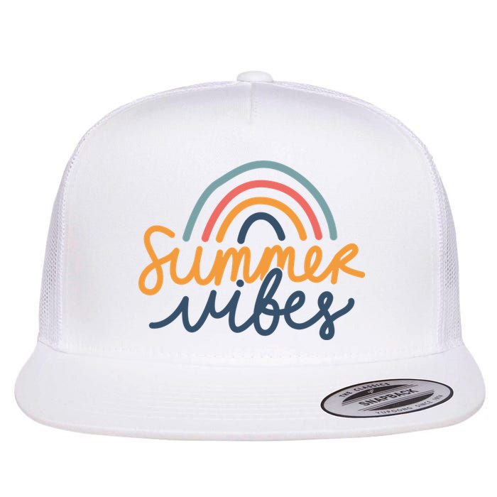 Summer Vibes Rainbow Cute Flatbill Hat