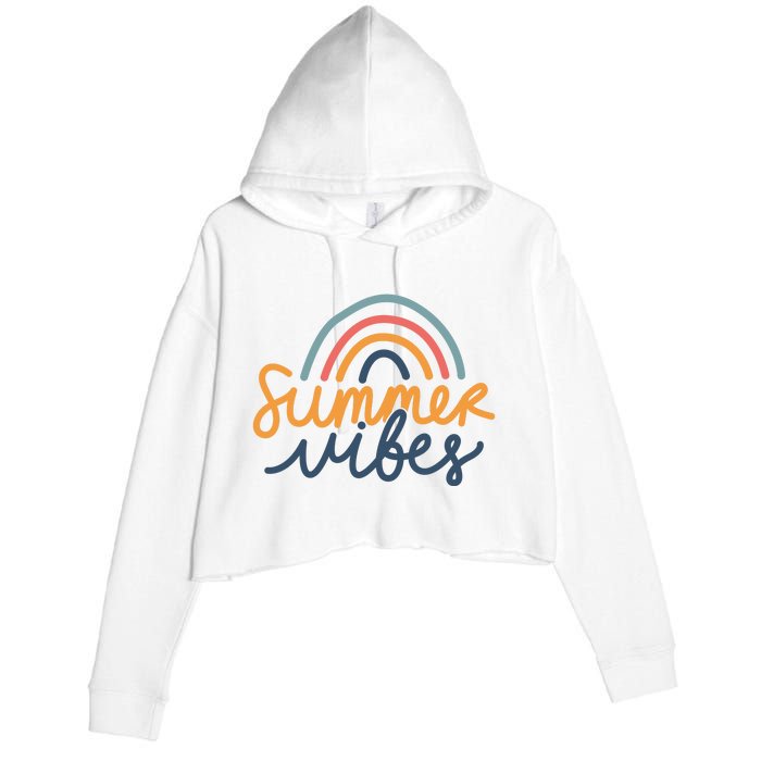 Summer Vibes Rainbow Cute Crop Fleece Hoodie