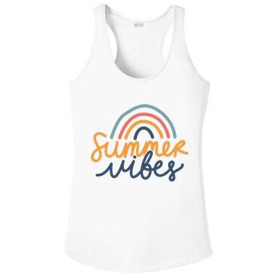 Summer Vibes Rainbow Cute Ladies PosiCharge Competitor Racerback Tank