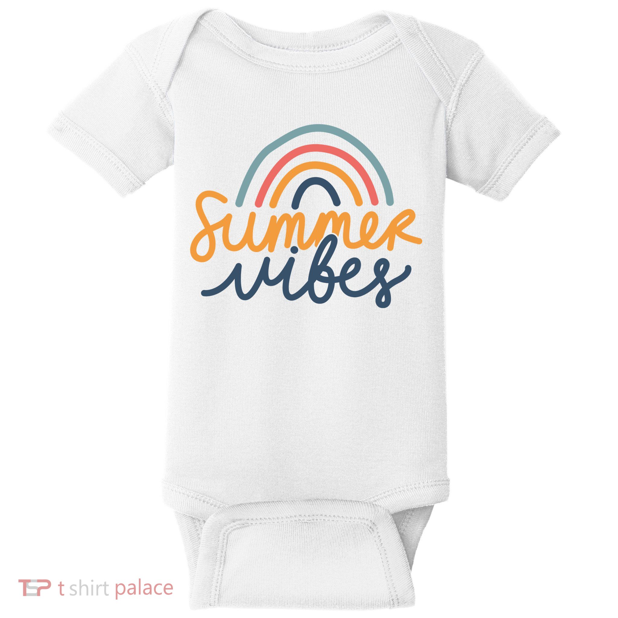 Summer Vibes Rainbow Cute Baby Bodysuit