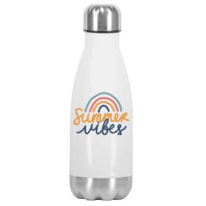 Summer Vibes Rainbow Cute Stainless Steel Insulated Water Bottle