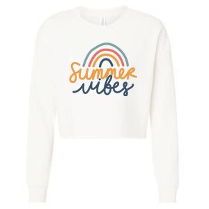 Summer Vibes Rainbow Cute Cropped Pullover Crew