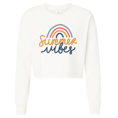 Summer Vibes Rainbow Cute Cropped Pullover Crew