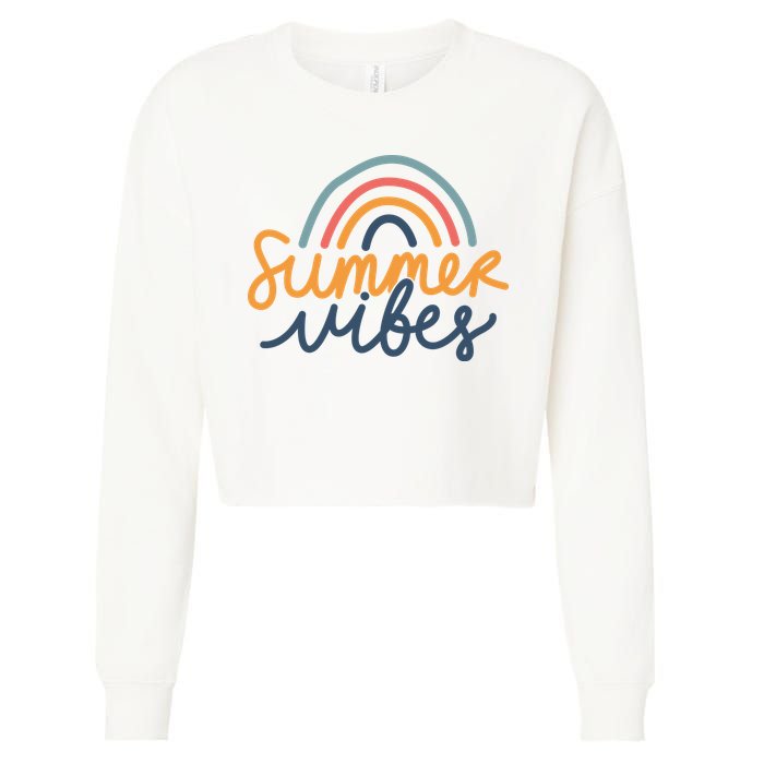 Summer Vibes Rainbow Cute Cropped Pullover Crew