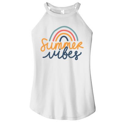 Summer Vibes Rainbow Cute Women's Perfect Tri Rocker Tank