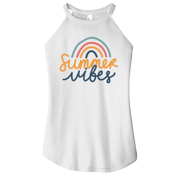 Summer Vibes Rainbow Cute Women’s Perfect Tri Rocker Tank