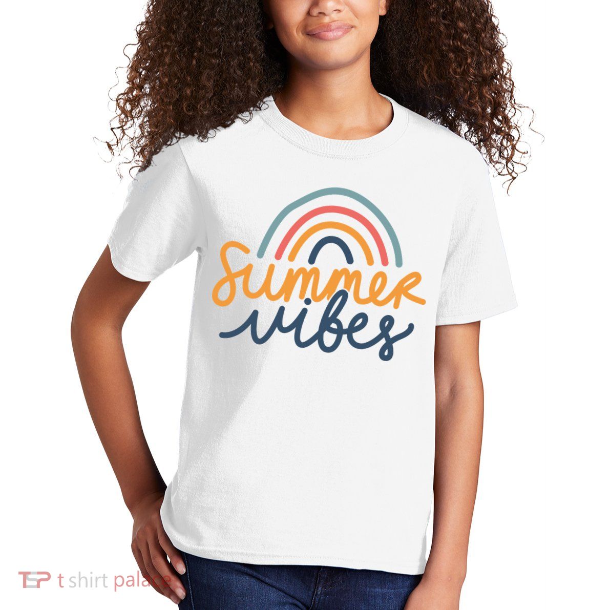 Summer Vibes Rainbow Cute Kids T-Shirt
