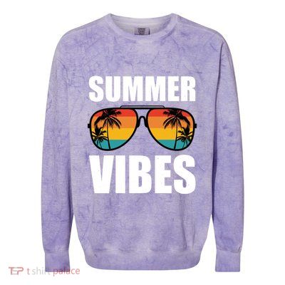 Summer Vibes Sunset Beach Tropical Colorblast Crewneck Sweatshirt