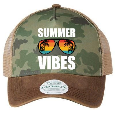 Summer Vibes Sunset Beach Tropical Legacy Tie Dye Trucker Hat