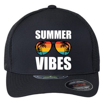Summer Vibes Sunset Beach Tropical Flexfit Unipanel Trucker Cap