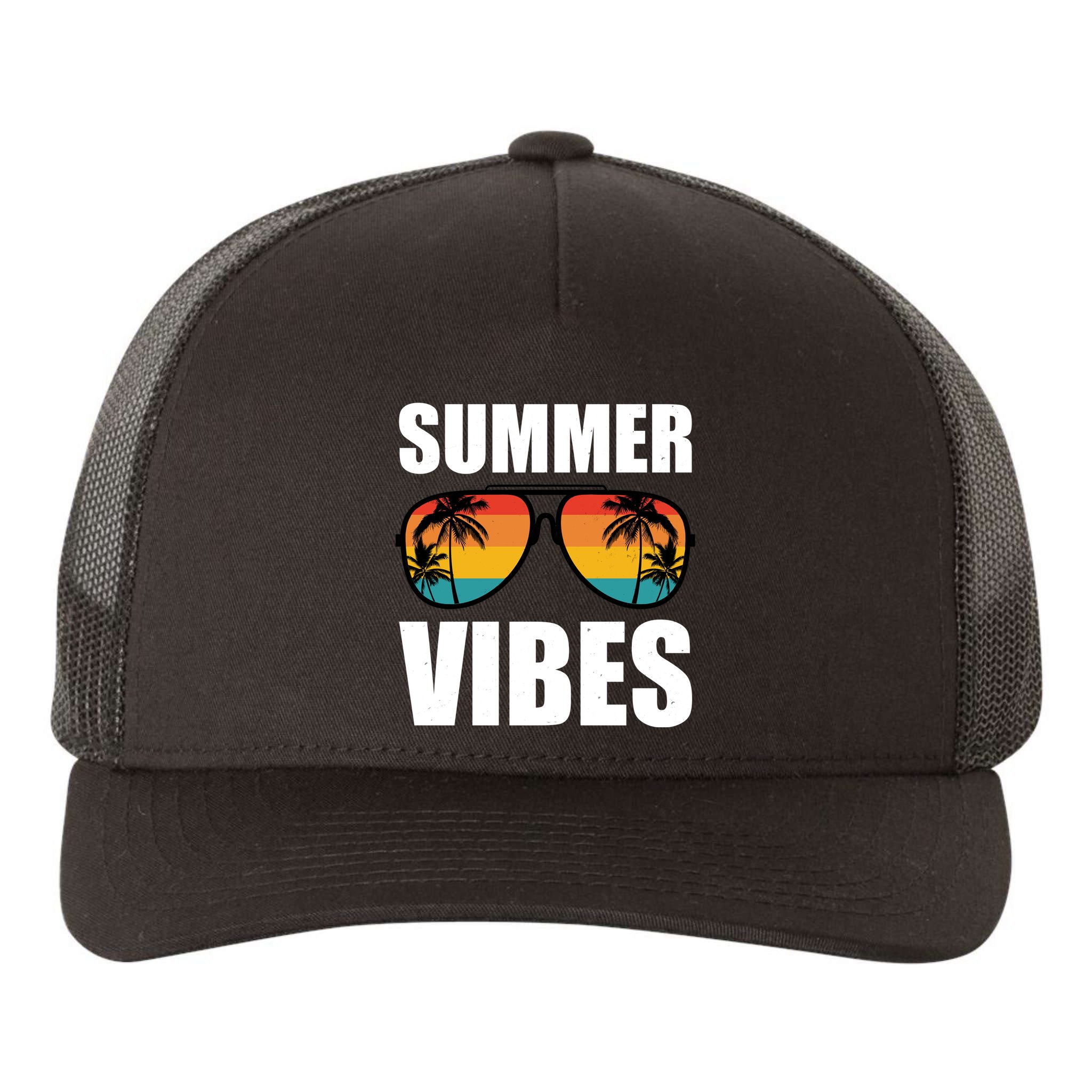 Summer Vibes Sunset Beach Tropical Yupoong Adult 5-Panel Trucker Hat