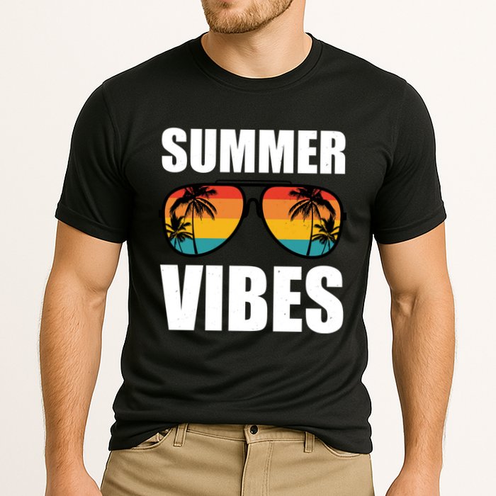 Summer Vibes Sunset Beach Tropical Cooling Performance Crew T-Shirt