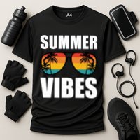 Summer Vibes Sunset Beach Tropical Cooling Performance Crew T-Shirt