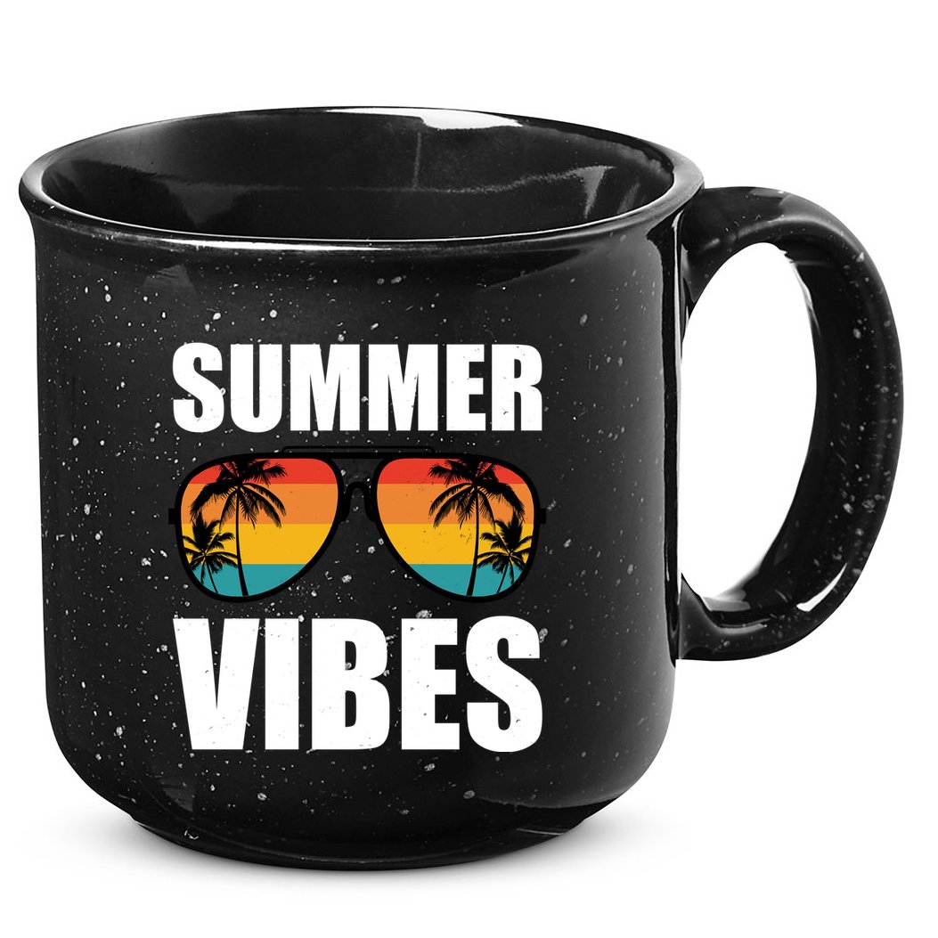 Summer Vibes Sunset Beach Tropical 15oz Campfire Ceramic Mug