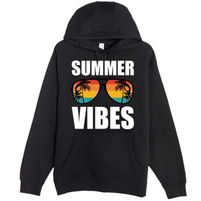 Summer Vibes Sunset Beach Tropical Premium Pullover Hoodie