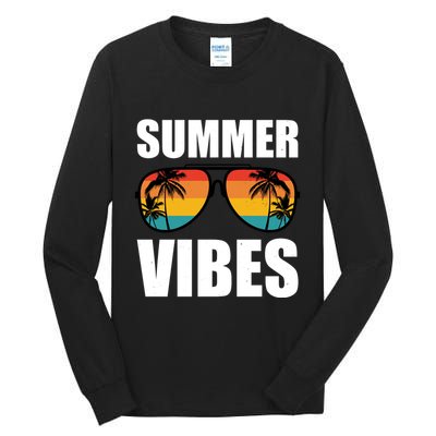 Summer Vibes Sunset Beach Tropical Tall Long Sleeve T-Shirt