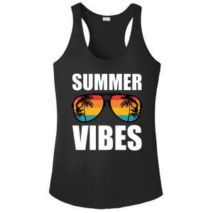 Summer Vibes Sunset Beach Tropical Ladies PosiCharge Competitor Racerback Tank