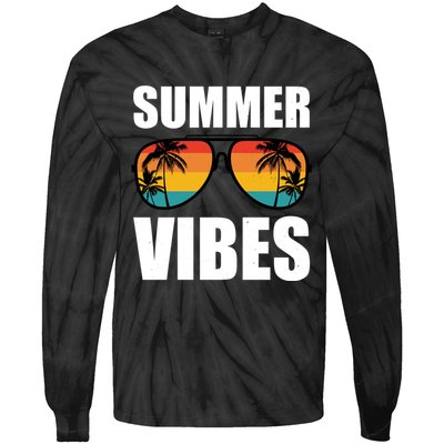Summer Vibes Sunset Beach Tropical Tie-Dye Long Sleeve Shirt