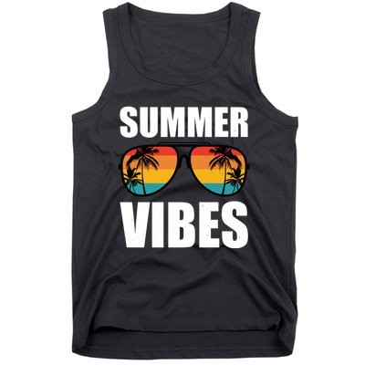Summer Vibes Sunset Beach Tropical Tank Top