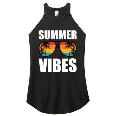 Summer Vibes Sunset Beach Tropical Women's Perfect Tri Rocker Tank