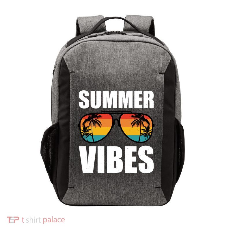 Summer Vibes Sunset Beach Tropical Vector Backpack