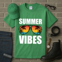 Summer Vibes Sunset Beach Tropical Tall T-Shirt