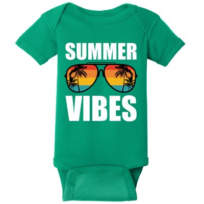 Summer Vibes Sunset Beach Tropical Baby Bodysuit