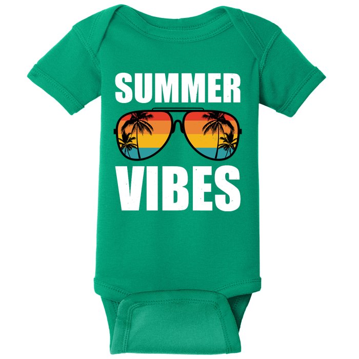 Summer Vibes Sunset Beach Tropical Baby Bodysuit