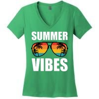 Summer Vibes Sunset Beach Tropical Women's V-Neck T-Shirt