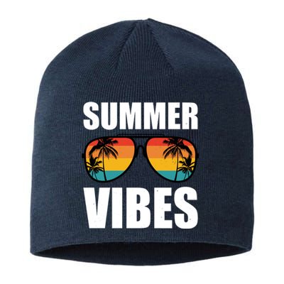 Summer Vibes Sunset Beach Tropical Sustainable Beanie