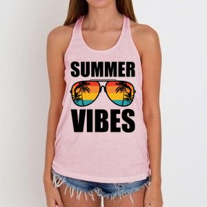 Summer Vibes Sunset Beach Tropical Women's Knotted Racerback Tank