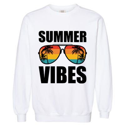 Summer Vibes Sunset Beach Tropical Garment-Dyed Sweatshirt