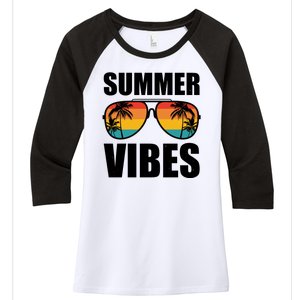 Summer Vibes Sunset Beach Tropical Women's Tri-Blend 3/4-Sleeve Raglan Shirt