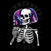 Summerween Vibes Skeleton Ice Cream Summer Halloween Party Drawstring Bag