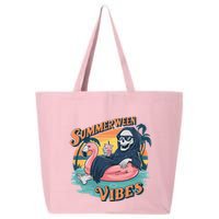Summerween Vibes Skeleton Flamingo Float Summer Halloween 25L Jumbo Tote