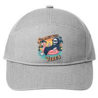 Summerween Vibes Skeleton Flamingo Float Summer Halloween 7-Panel Snapback Hat