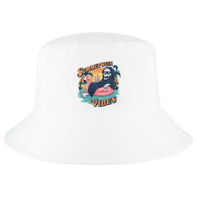 Summerween Vibes Skeleton Flamingo Float Summer Halloween Cool Comfort Performance Bucket Hat