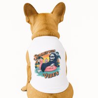 Summerween Vibes Skeleton Flamingo Float Summer Halloween Doggie Tank