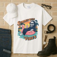 Summerween Vibes Skeleton Flamingo Float Summer Halloween Tall T-Shirt