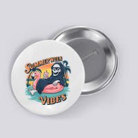 Summerween Vibes Skeleton Flamingo Float Summer Halloween Button